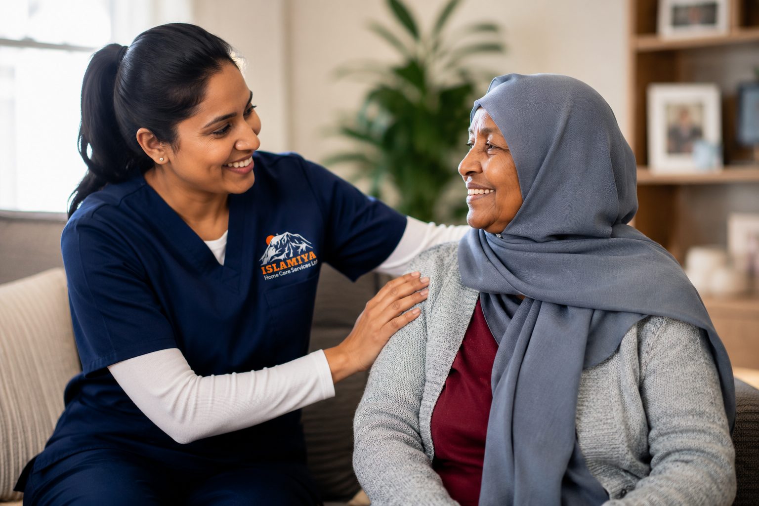 Caregiver providing compassionate home care support