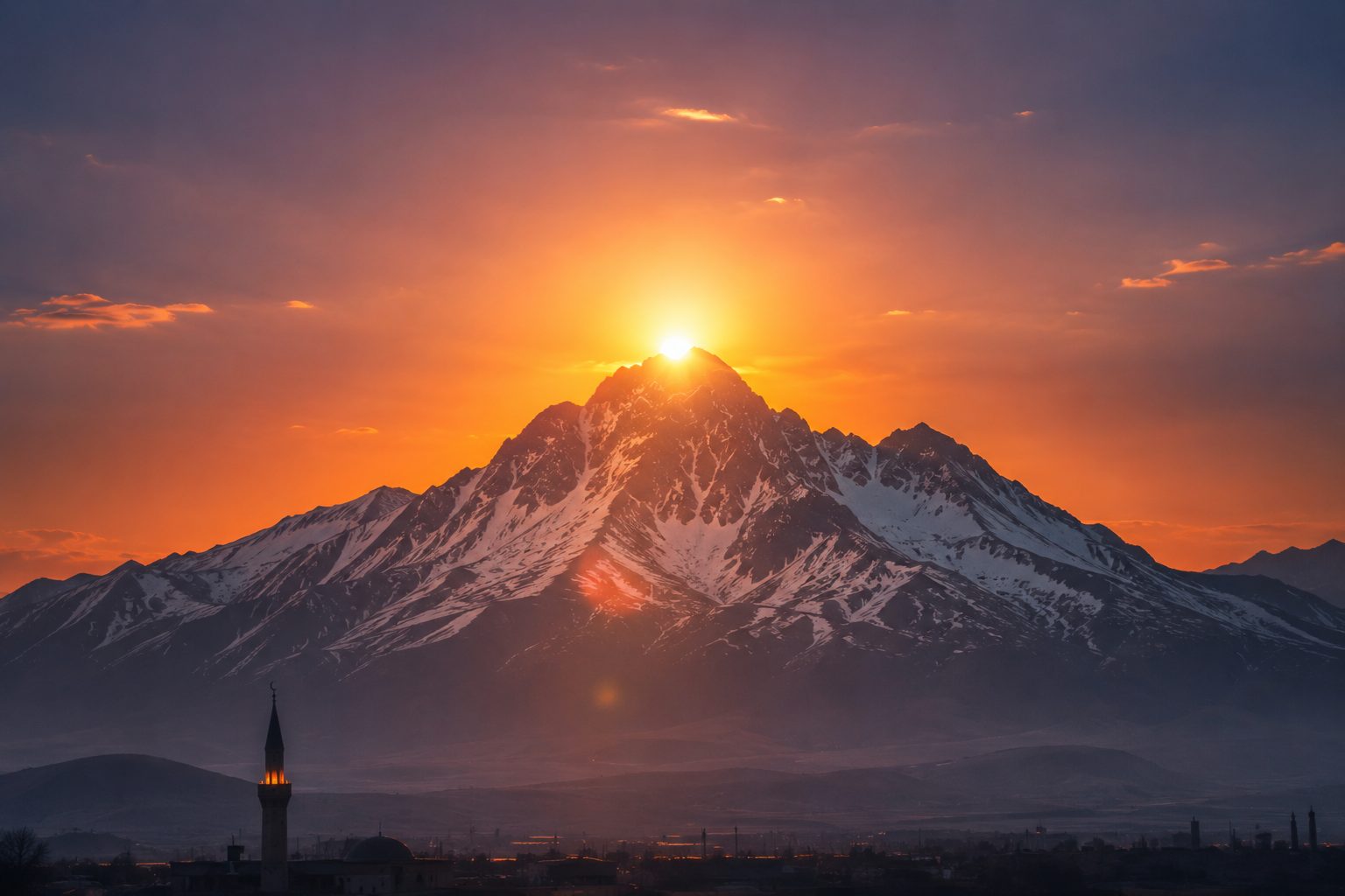 Sunrise over a mountain